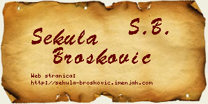 Sekula Brošković vizit kartica